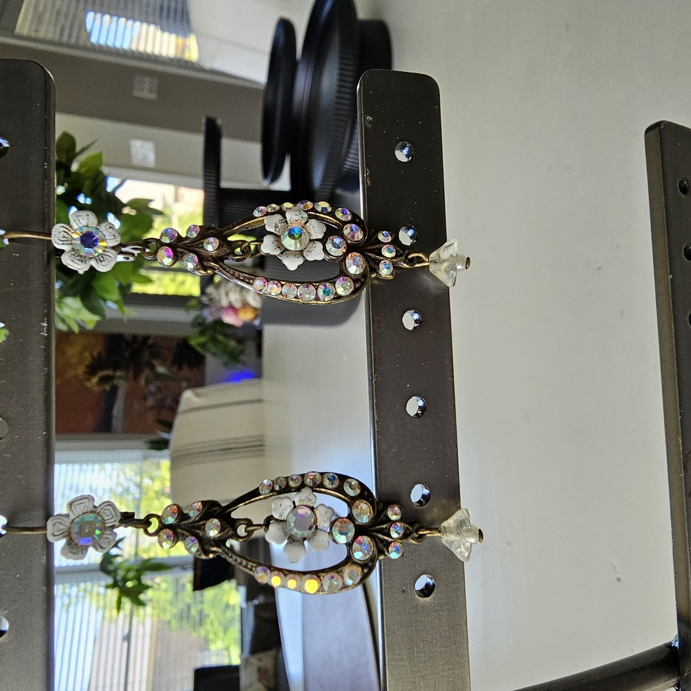 Michal Negrin Floral Crystal Drop Earrings